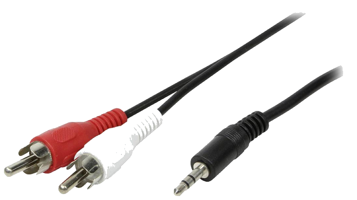 Logilink Audiokabel 1x 3,5mm -> 2x Cinch St/St 5.00m bk