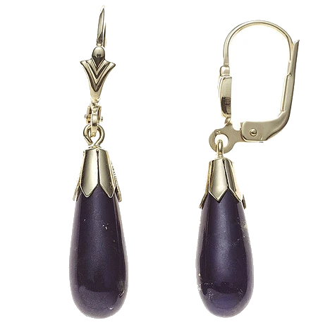 Boutons Tropfen 333 Gold Gelbgold 2 Lapislazuli blau Ohrringe Ohrhänger