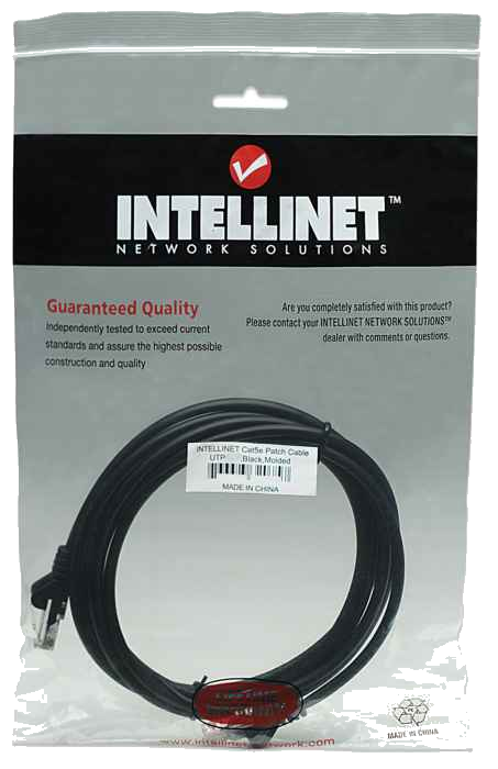 INTELLINET Patchkabel RJ45 U/UTP Cat5e 5.0m Hebelschutz schw