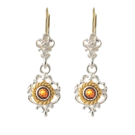 Ohrringe 925 Silber Trachtenschmuck Granat