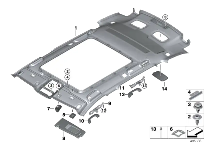 BMW Lautsprecherblende Dachhimmel 51448073612 - Bildposition 14