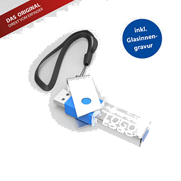 USB-Stick TURN 3D inkl. Gravur, 8 GB, blau