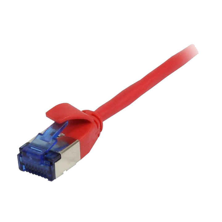 Synergy21 Patchkabel RJ45, CAT6A 500Mhz, 0,15m, rot, U/FTP, slimline rund d=3,8mm, TPE/LSZH(Superflex), AWG32,