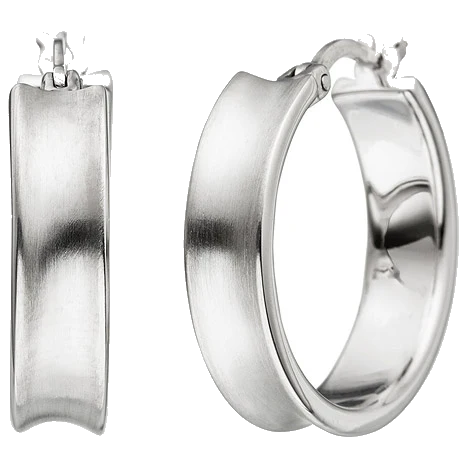 Creolen 925 Sterling Silber matt Ohrringe Silbercreolen Silberohrringe
