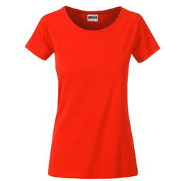 JAMES & NICHOLSON Damen T-Shirt Basic aus Bio-Baumwolle, rot, S