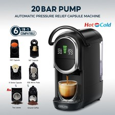 CAFELFFE 6-in-1 Kapselkaffeemaschine 19 Bar, 6 Adapter für Kapseln/Tee/Pulver
