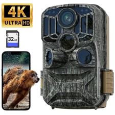Wildkamera Jagdkamera 48MP WLAN Bluetooth Bewegungsmelder Nachtsicht 32G IP66