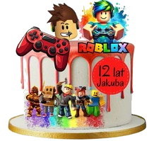 Roblox Computerspiel Essbar Tortenaufleger Torte Geburstag Zuckermasse +NAME