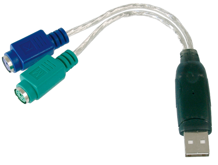 DIGITUS Adapterkabel USB1.1 -> 2xPS/2 St/Bu 2xMini-Din6/F