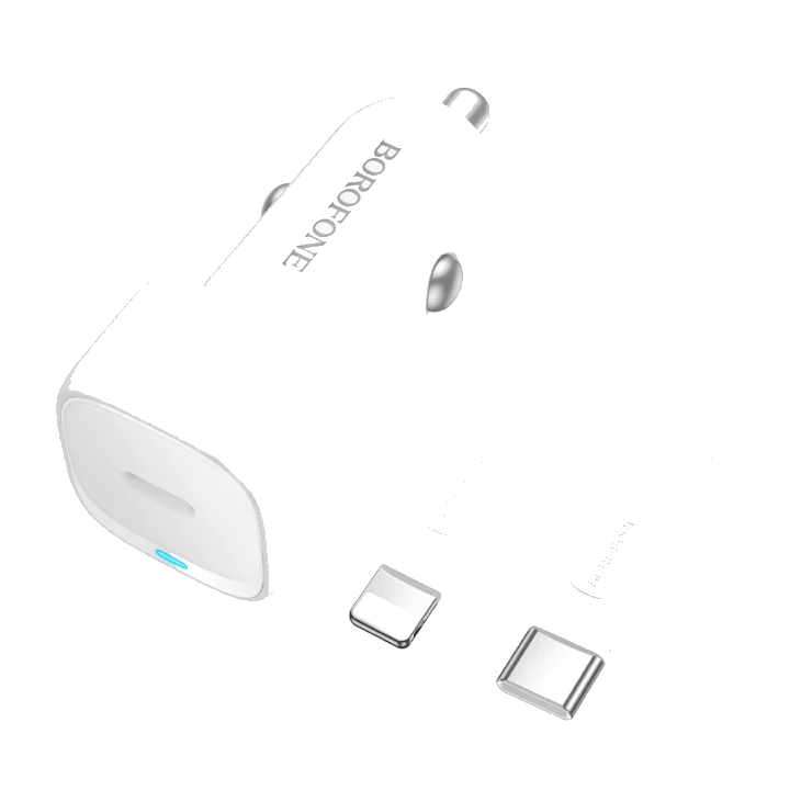 KFZ-Ladegerät mit Lightning-Kabel Borofone BZ34B Cloud, 20W, 3A, 1 x USB-A - 1 x USB-C, Weiß