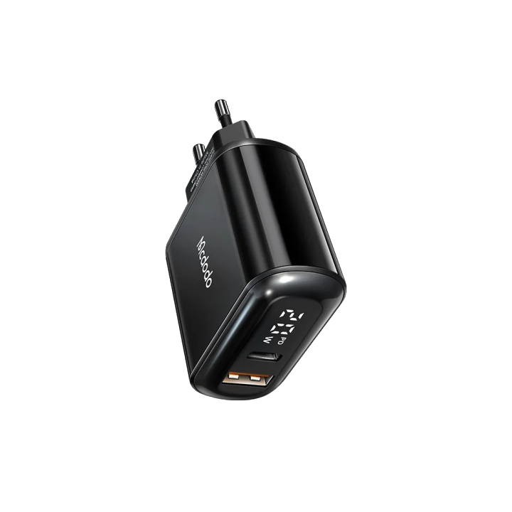 Netzladegerät McDodo CH-7170 Chocolate Display, 20W, 3A, 1 x USB-A - 1 x USB-C, Schwarz