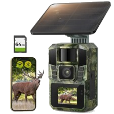 Solar Wildkamera 4K 48MP mit Handyübertragung APP Nachtsicht Bewegungs 64G SD