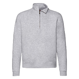 FRUIT OF THE LOOM® Unisex Sweatshirt Zip-Neck, grau, M