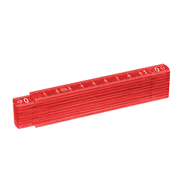 Kunststoff-Zollstock, 1 Meter, rot/transparent