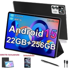 2026 Neu Tablet PC Android 15 22GB+256GB ROM 8000mAh 10.1 Zoll 5G WlFl Netflix
