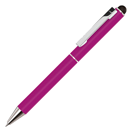 uma® Metall-Touchkugelschreiber Straight, blaue Mine, pink