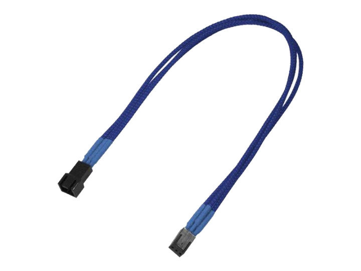 Nanoxia Kabel 3-Pin Verlängerung, 30 cm, Single, blau