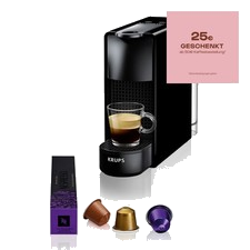 Krups XN1108 Essenza Mini Nespresso Kaffeemaschine Kapselautomat Schwarz