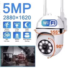 5MP WLAN IP PTZ Überwachungskamera 4X Zoom Tracking Audio Nachtfarbe
