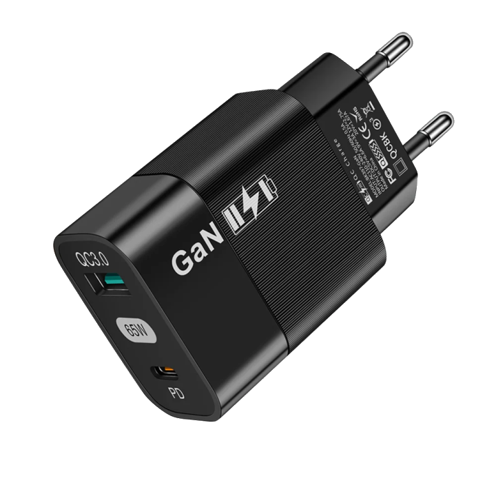 Techsuit Netzladegerät CHPD131, 33W, 6,6A, 1 x USB-A - 1 x USB-C, Schwarz