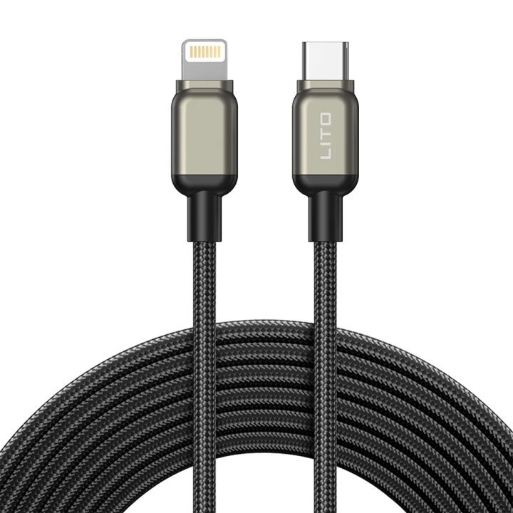 Daten- und Ladekabel USB-C - Lightning Lito LD17, 20W, 1m, Schwarz