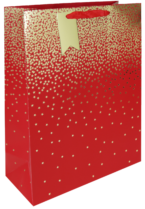 Clairefontaine Weihnachts-Geschenktüte , Sternregen rot,