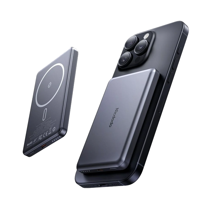 Externer Wireless-Akku McDodo MC-4641 Meta, 5000mAh, 20W, PD + FQI, 1 x QI - 1 x USB-C, Schwarz