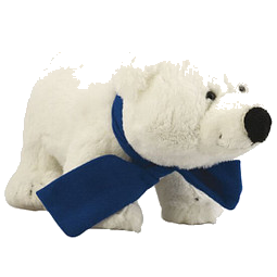Softplüsch-Eisbär Freddy, mit Schal Blau