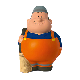 Herr Bert® Anti-Stress-Figuren Straßenreiniger Bert, orange