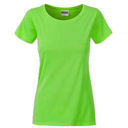 JAMES & NICHOLSON Damen T-Shirt Basic aus Bio-Baumwolle, hellgrün, M