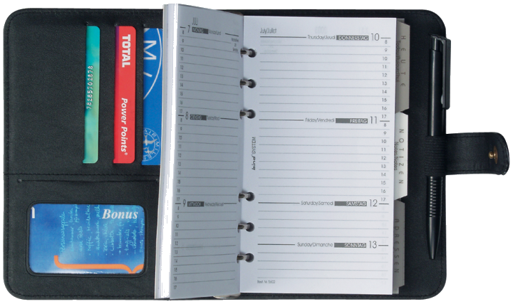 bind Terminplaner Modell 17501, A7, Kalender 2027, schwarz