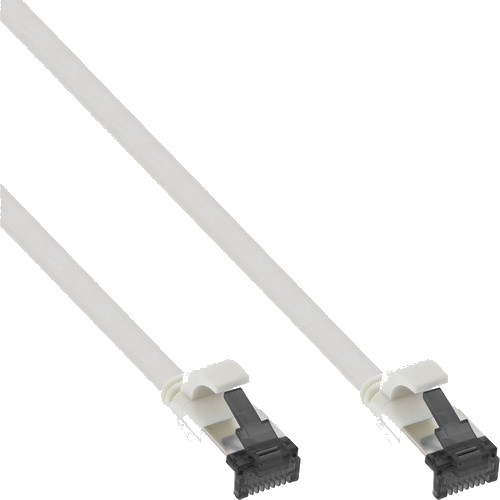 InLine® Patchkabel flach, U/FTP, Cat.8.1, TPE halogenfrei, weiß, 2m