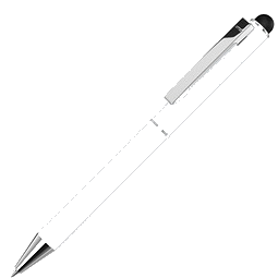 uma® Metall-Touchkugelschreiber Straight, blaue Mine, weiß
