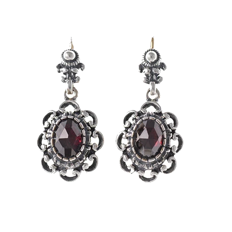 Ohrringe 925 Silber Trachtenschmuck Granat