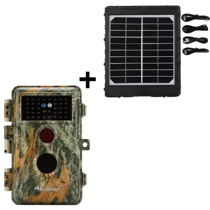 Bundle Wildkamera Wildtierkamera Jagdkamera 64MP 2304*1296p + Solarpanel-Kits 3W 8000mAh 12V/9V/6V Maximale Entfernung bis 75 Füße, 0,3s Auslöserzeit | A252 Mattes Militärgrün