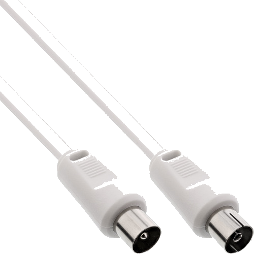 InLine® Antennenkabel, 2x geschirmt, >75dB, weiß, 2m