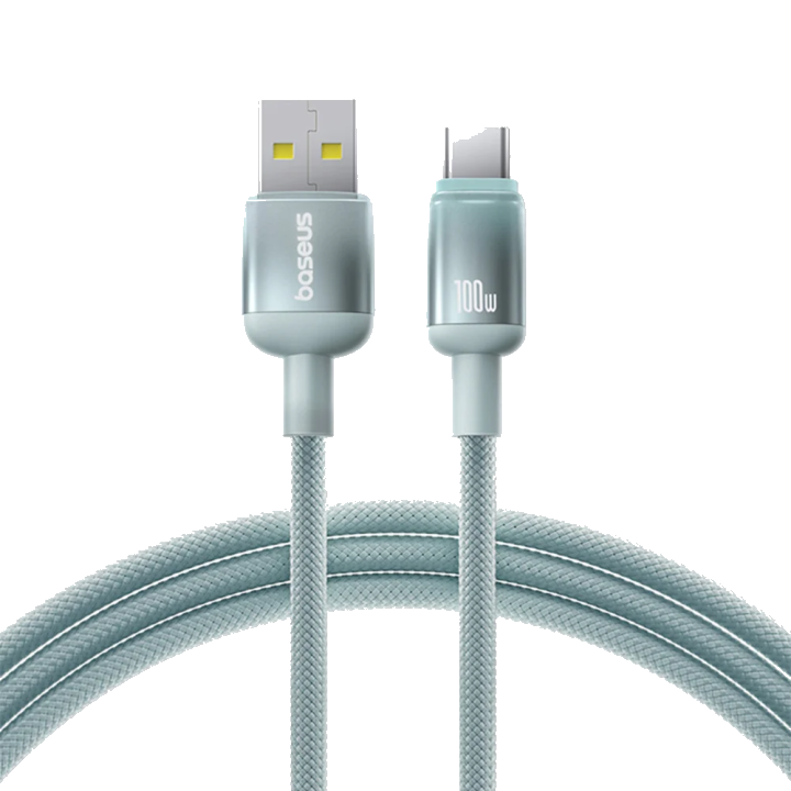 Daten- und Ladekabel USB-A - USB-C Baseus Discolor, 100W, 2m, Blau Grün E0420801