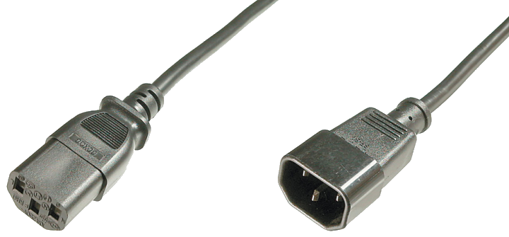 DIGITUS Netzkabelverlängerung, 1,2m, schwarz