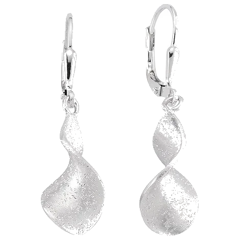 Ohrhänger 925 Sterling Silber matt Ohrringe Boutons Silberohrringe