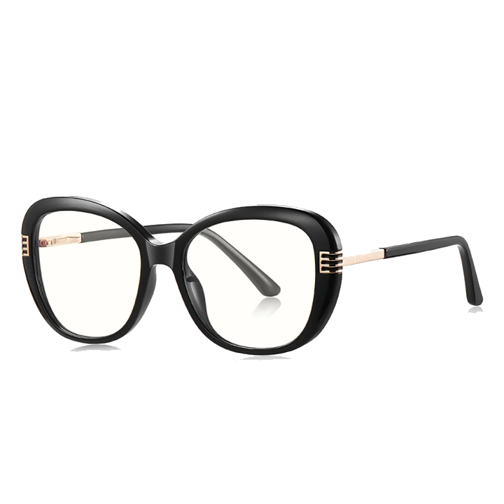 Damen Computerbrille Techsuit 2265, Anti-Blue Light, Schwarz Gold