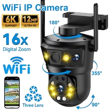 16X ZOOM 6K 12MP Überwachungskamera Aussen WLAN PTZ WiFi IP Kamera Outdoor Alert