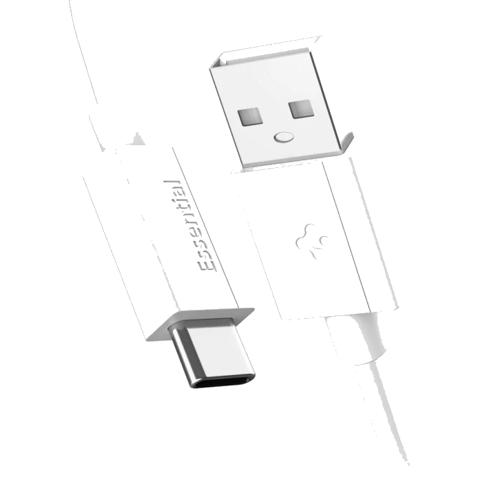 Daten- und Ladekabel USB-A - USB-C Spigen Essential, 60W, 1m, Weiß ACA08715
