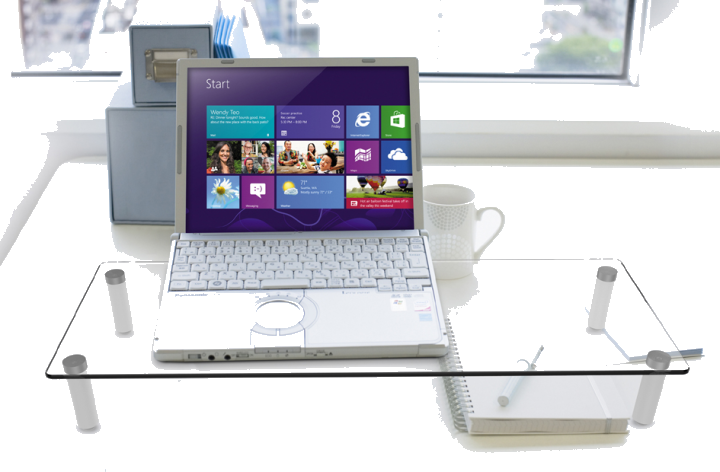 DIGITUS Monitorständer, Glas, weiß