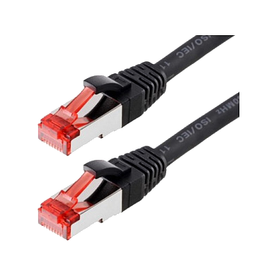helos Patchkabel Cat.6 GHMT AWG 27/7 schwarz 0,5 m