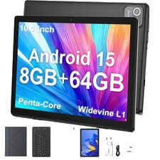 WIFI Tablet 10.1 Zoll Android 15 mit 8GB RAM 64GB ROM Bluetooth Dual Camera IPS