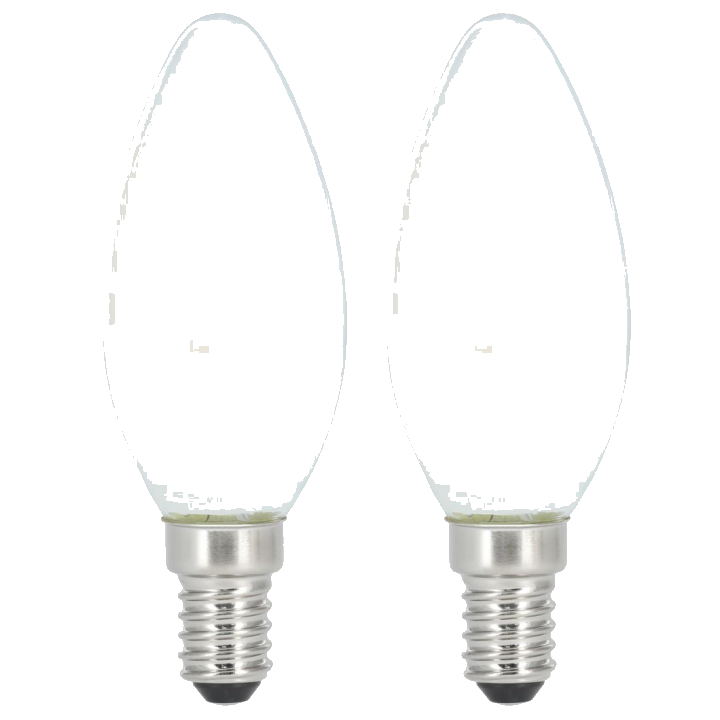 LED-Filament, E14, 470lm ersetzt 40W, Kerzenlampe, Matt, Warmweiß, 2 Stück (00112906)