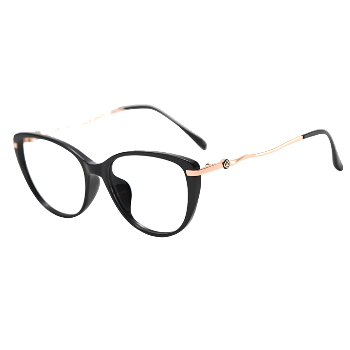 Damen Computerbrille Techsuit 86162, Anti-Blue Light, Schwarz Gold