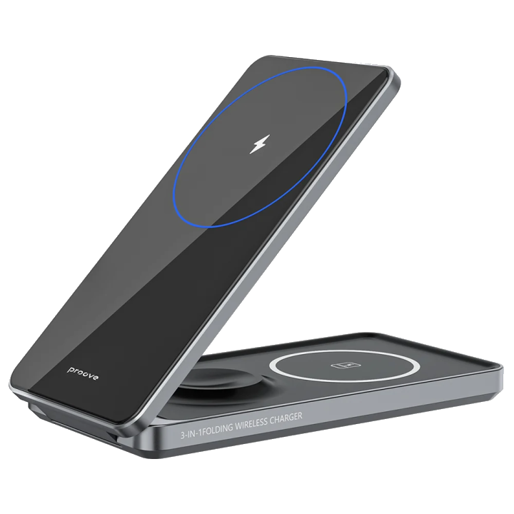 Wireless-Netzladegerät Proove Metal Edge 3in1, 15W, 1.67A, Grau WSME15010003