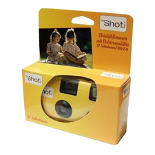 TopShot Einwegkamera 1er Pack 27 Fotos 35mm integrierter Blitz Gelb