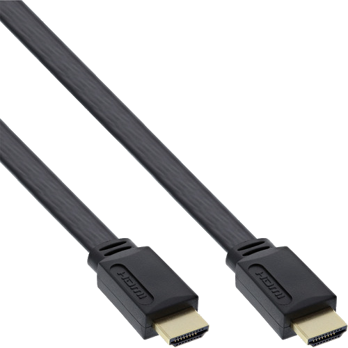 InLine® HDMI High Speed Flachkabel mit Ethernet, schwarz, 2 m